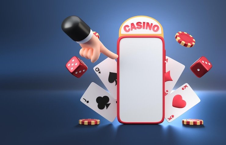 Joker Gaming slot interface on mobile phone showing reel grid and bonus feature indicators
